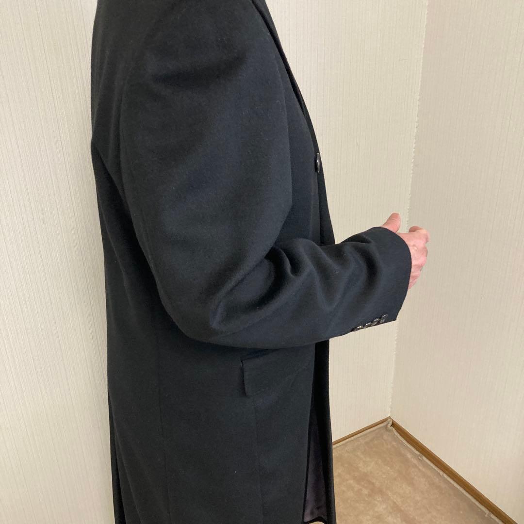 ダブルブレストチェスターコート ブラック