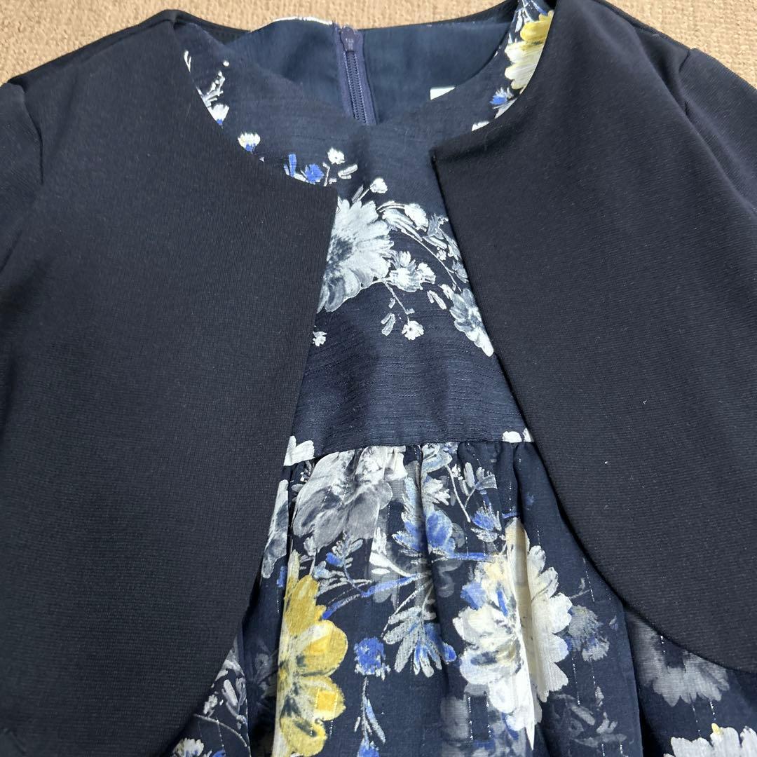 n*x様 タルティーヌエショコラ　花柄 ドレス カーディガン セット　110