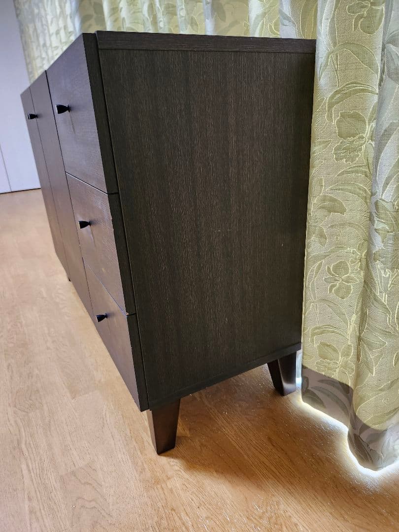 【ループ・ループ】ダークブラウンキャビネット 3引き出し