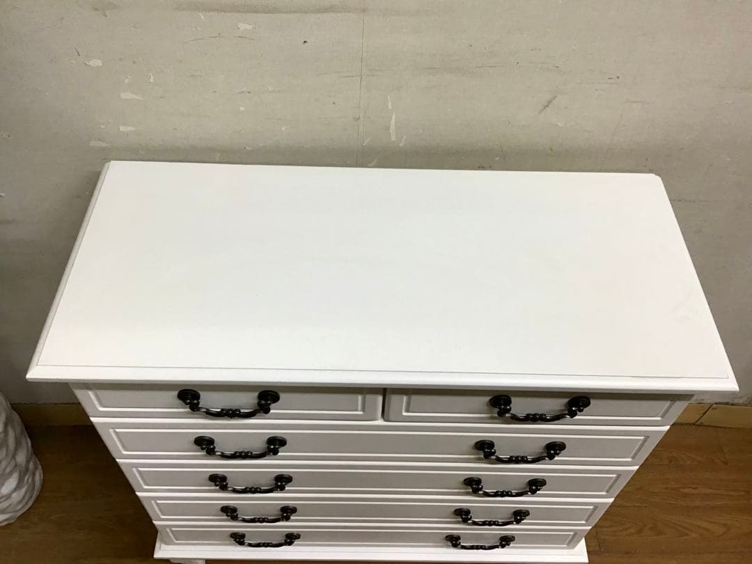 管295☆フレンチスタイル☆白家具☆5段チェスト