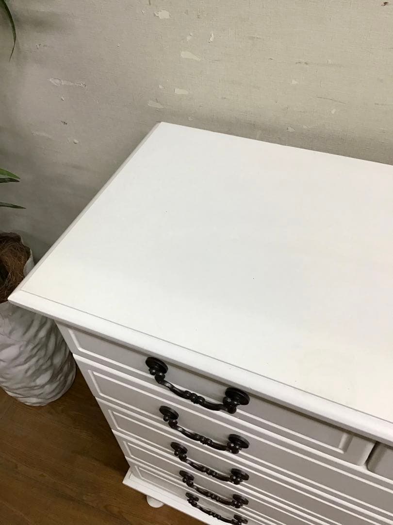 管295☆フレンチスタイル☆白家具☆5段チェスト