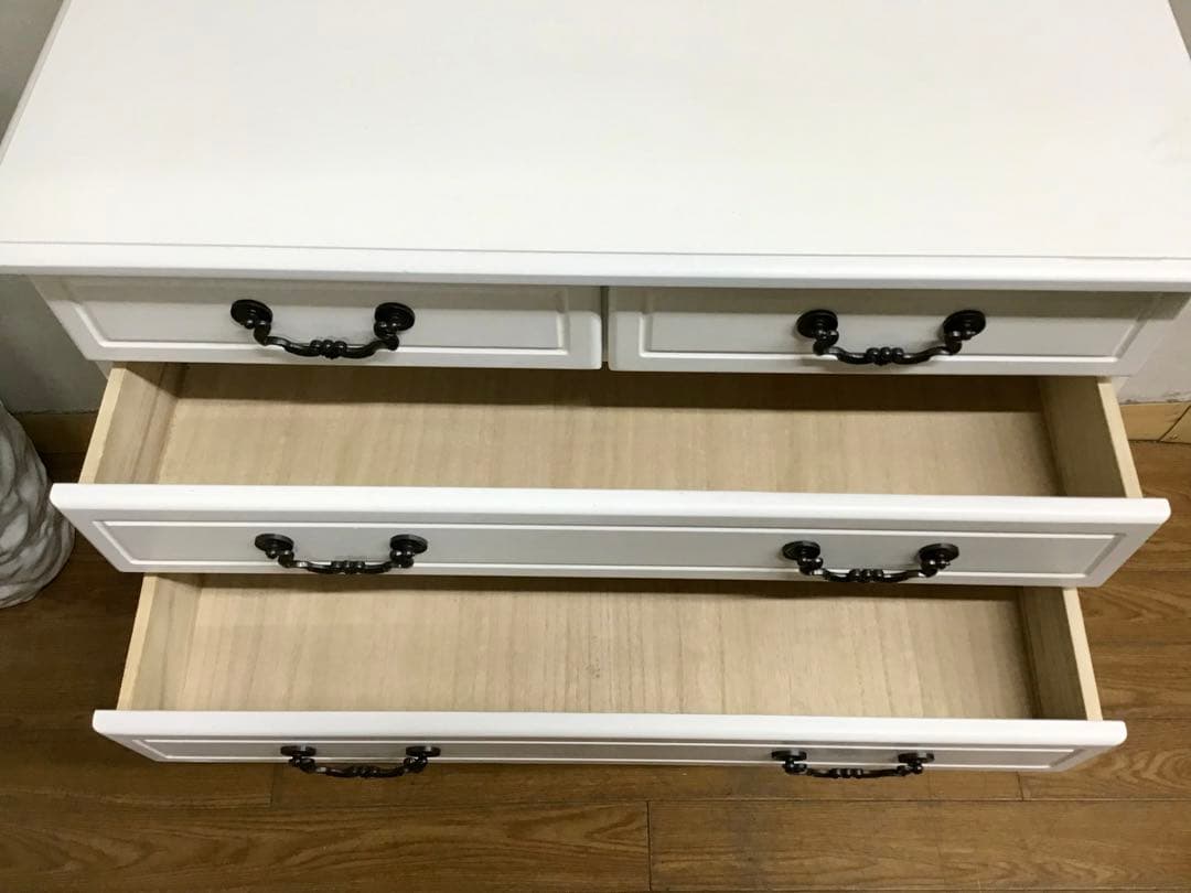 管295☆フレンチスタイル☆白家具☆5段チェスト