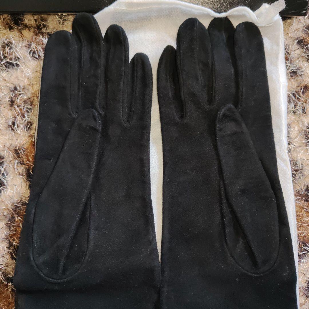 中古シャネルブラック ヤギ革 手袋 CHANEL