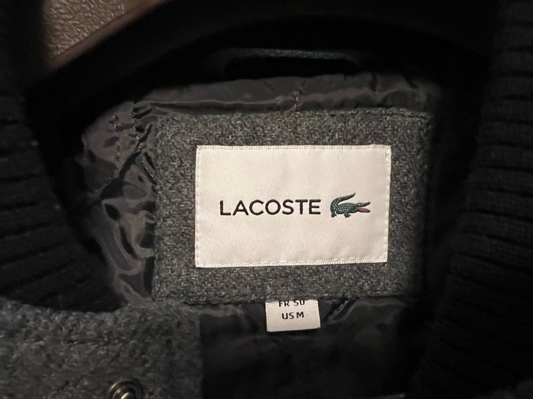 LACOSTE ラコステ ベーシックバーシティジャケット スタジャン グレーM