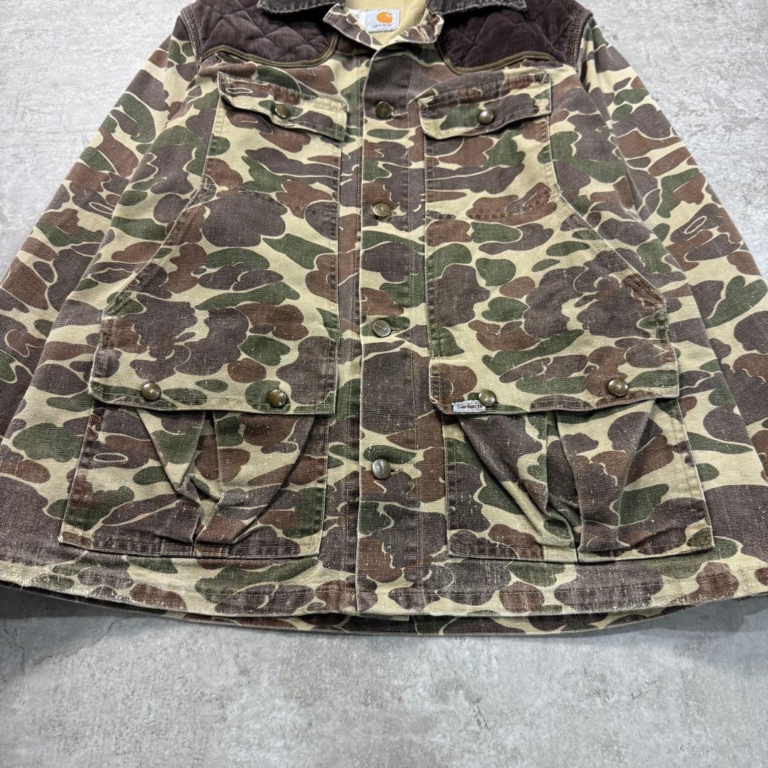 激レア80s■カーハート【L】USA製ハンティングジャケット カバーオール 迷彩
