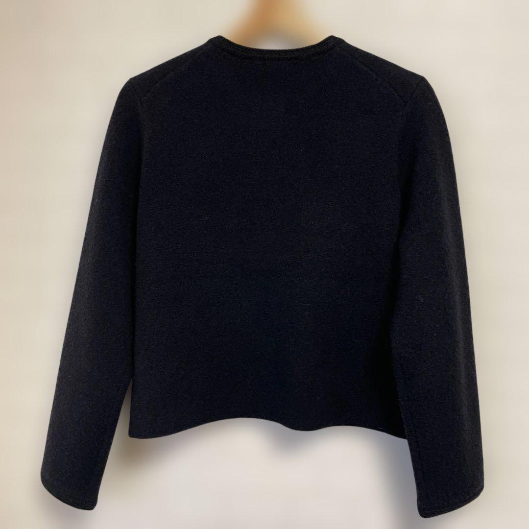 23区　ミニブークレニット カーディガン　ブラック　38