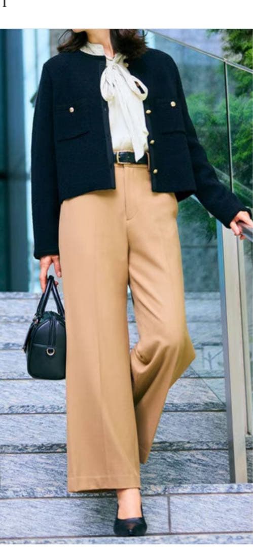 23区　ミニブークレニット カーディガン　ブラック　38