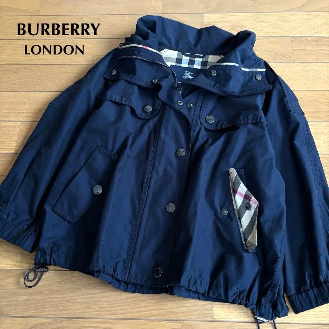 バーバリーロンドン ジャケット ブルゾン　メガチェック　ネイビー サイズ38