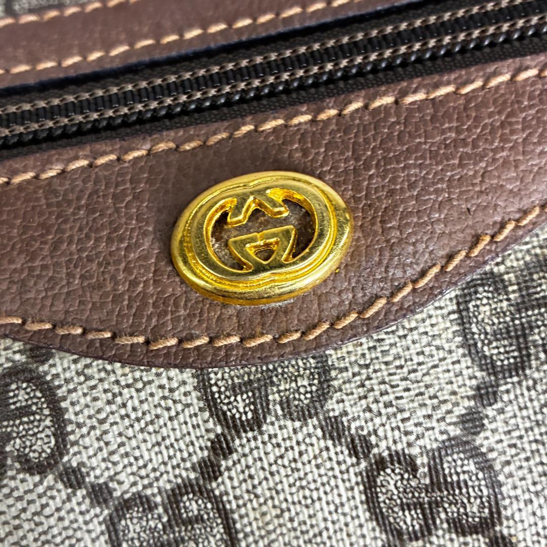 GUCCI OLD GGキャンバス ボストンバッグ ブラウン 70s 80s