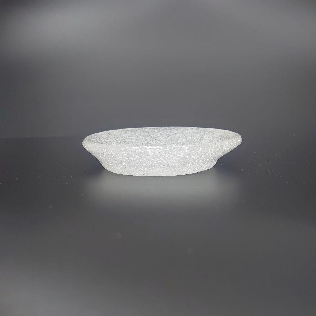 【倉敷ガラス】小谷眞三作 吹きガラス白の泡 小皿五客セット