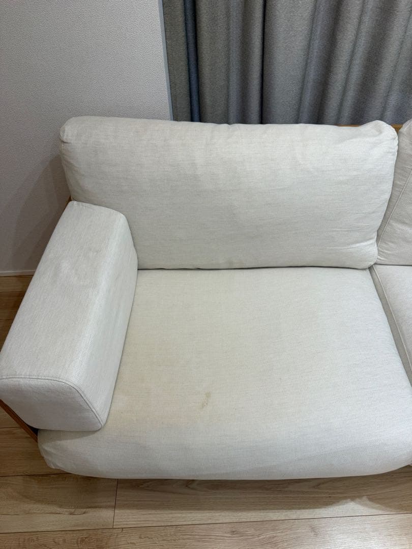 無印良品 廃盤希少品 木製ソファ オーク材 2.5シーター