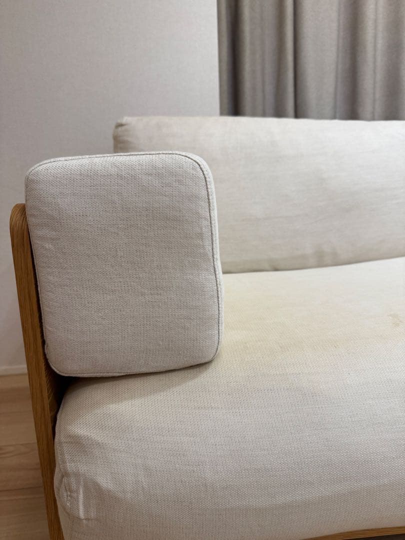 無印良品 廃盤希少品 木製ソファ オーク材 2.5シーター