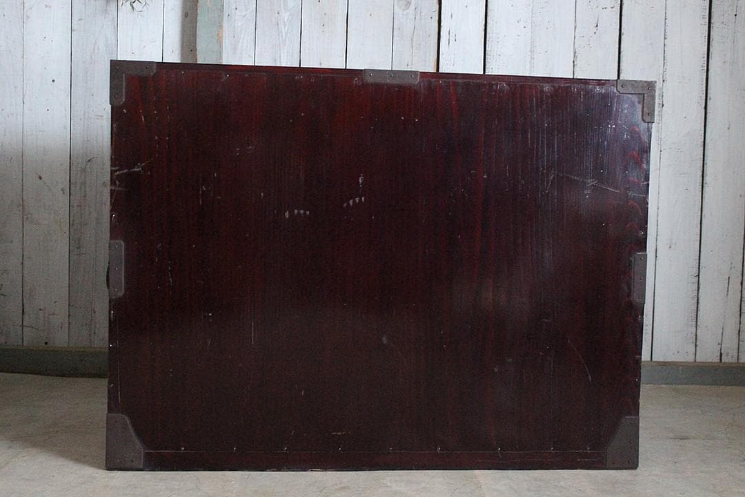 なおこ　綺麗な丸金具庄内箪笥　3段　中桐　タンス古家具　古民家　時代家具