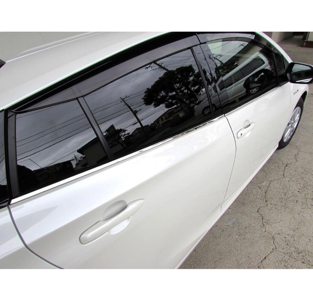 プリウス 50 51 55 超鏡面ステンレスメッキウィンドウモール4PC
