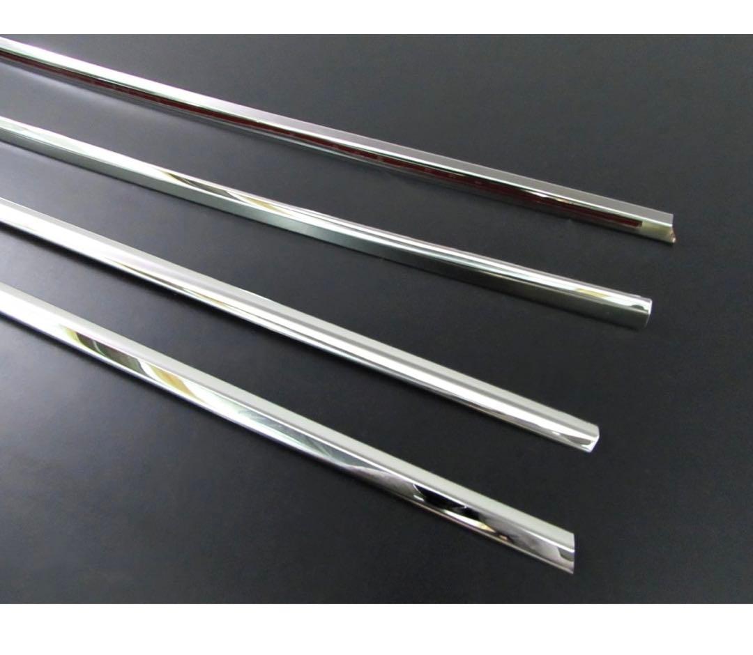 プリウス 50 51 55 超鏡面ステンレスメッキウィンドウモール4PC