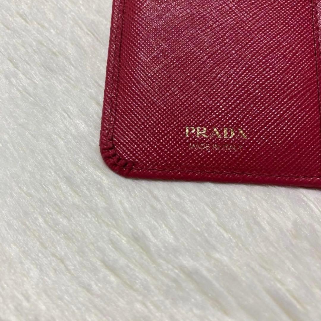 週末大特価美品　PRADA プラダ　二つ折り　財布　コンパクト　ピンク　バイカラ