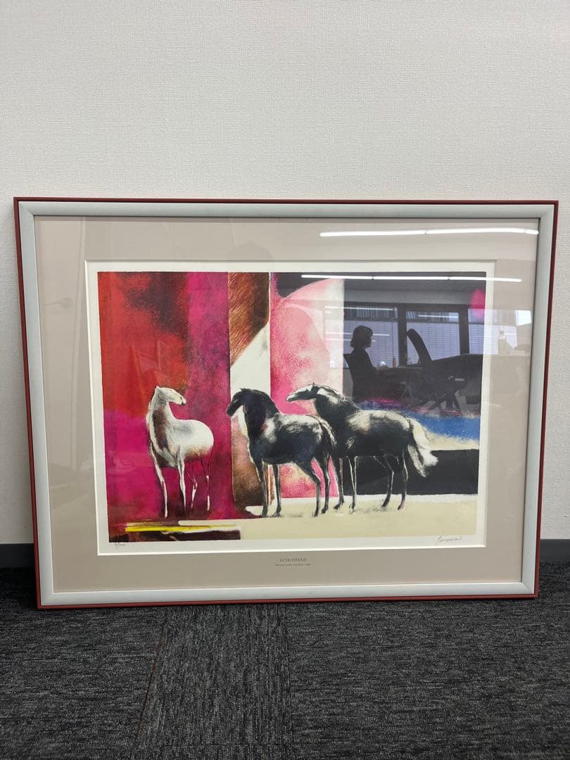 リトグラフ　ポールギヤマン　光の中の馬　直筆サイン　8/200