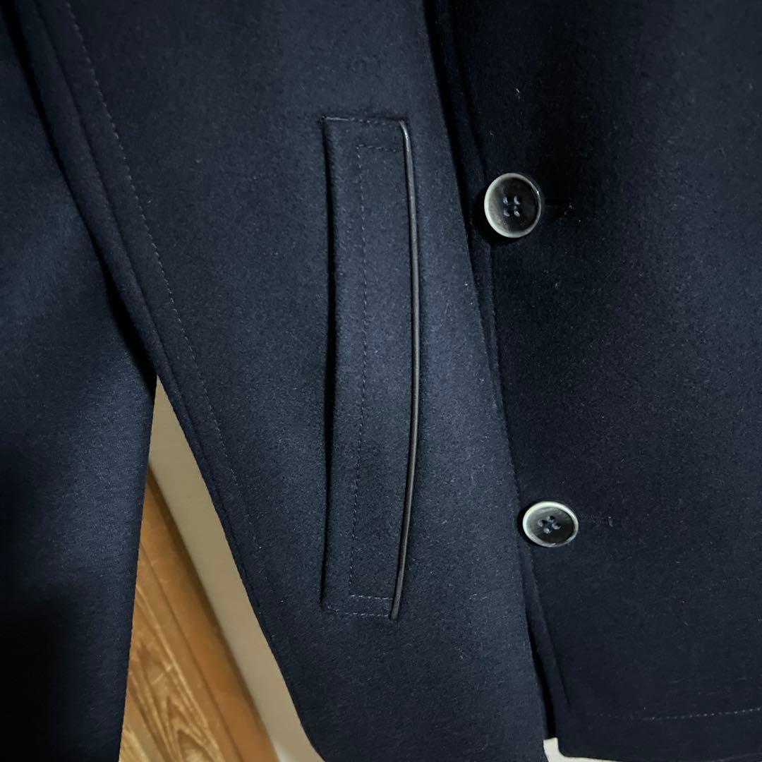 m*8様 ヒューゴボス　PコートHUGO BOSSウールカシミヤ56XXL紺色ネ