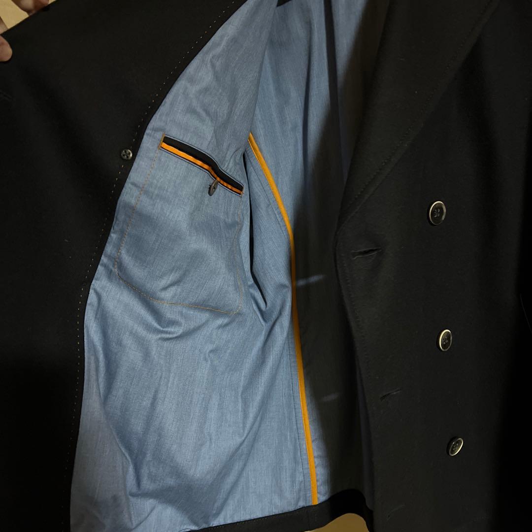 m*8様 ヒューゴボス　PコートHUGO BOSSウールカシミヤ56XXL紺色ネ