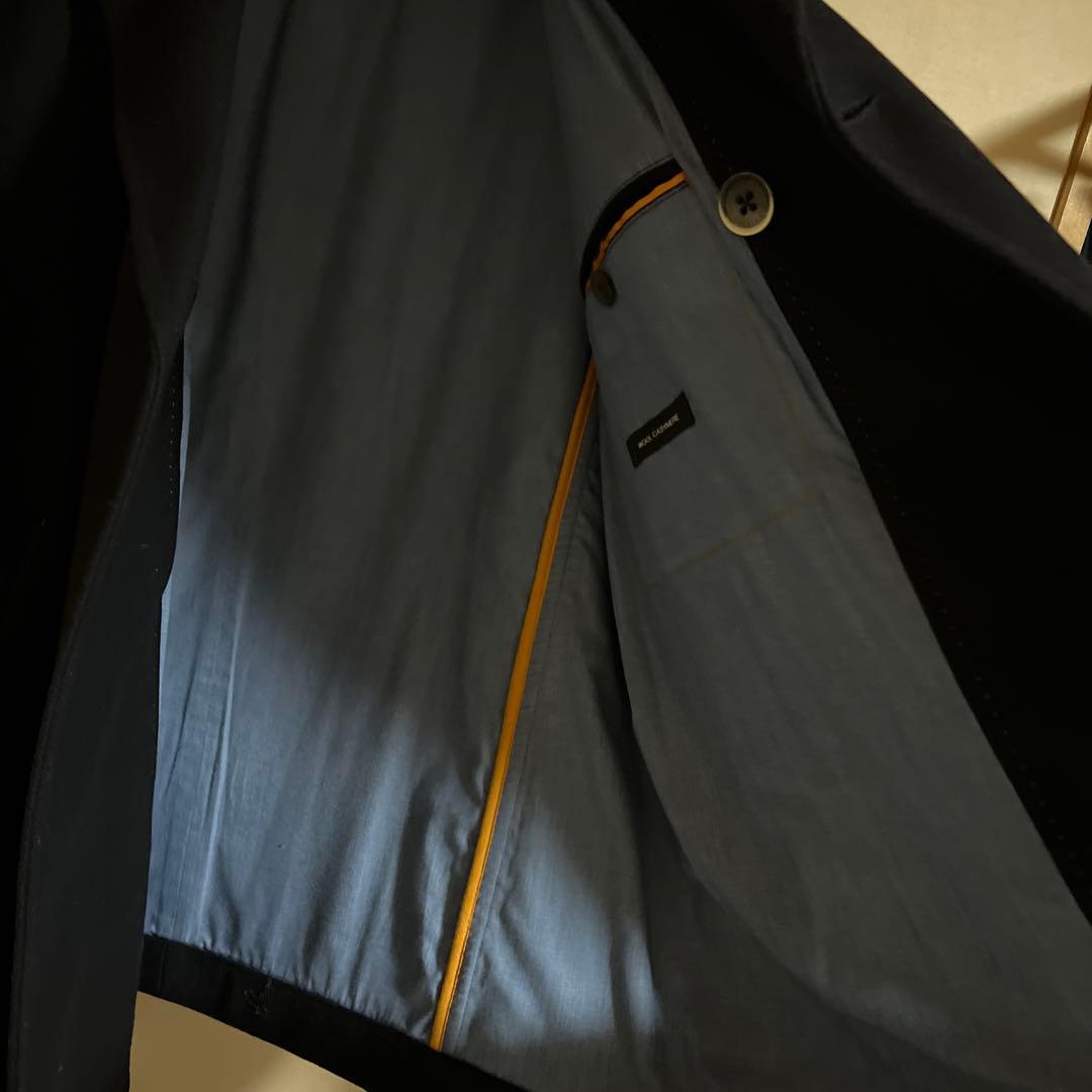 m*8様 ヒューゴボス　PコートHUGO BOSSウールカシミヤ56XXL紺色ネ