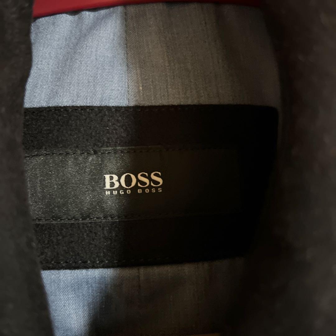 m*8様 ヒューゴボス　PコートHUGO BOSSウールカシミヤ56XXL紺色ネ