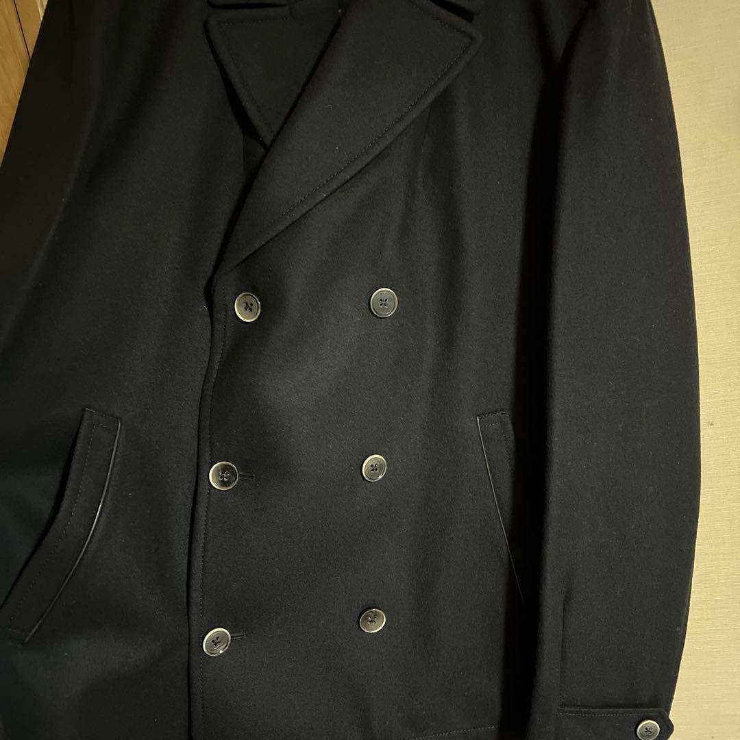 m*8様 ヒューゴボス　PコートHUGO BOSSウールカシミヤ56XXL紺色ネ