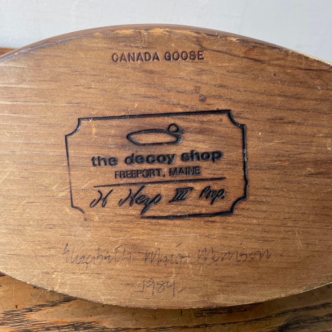 カナダグース USA メイン州 木製 デコイ 1984年製 バードオブジェ 鴈
