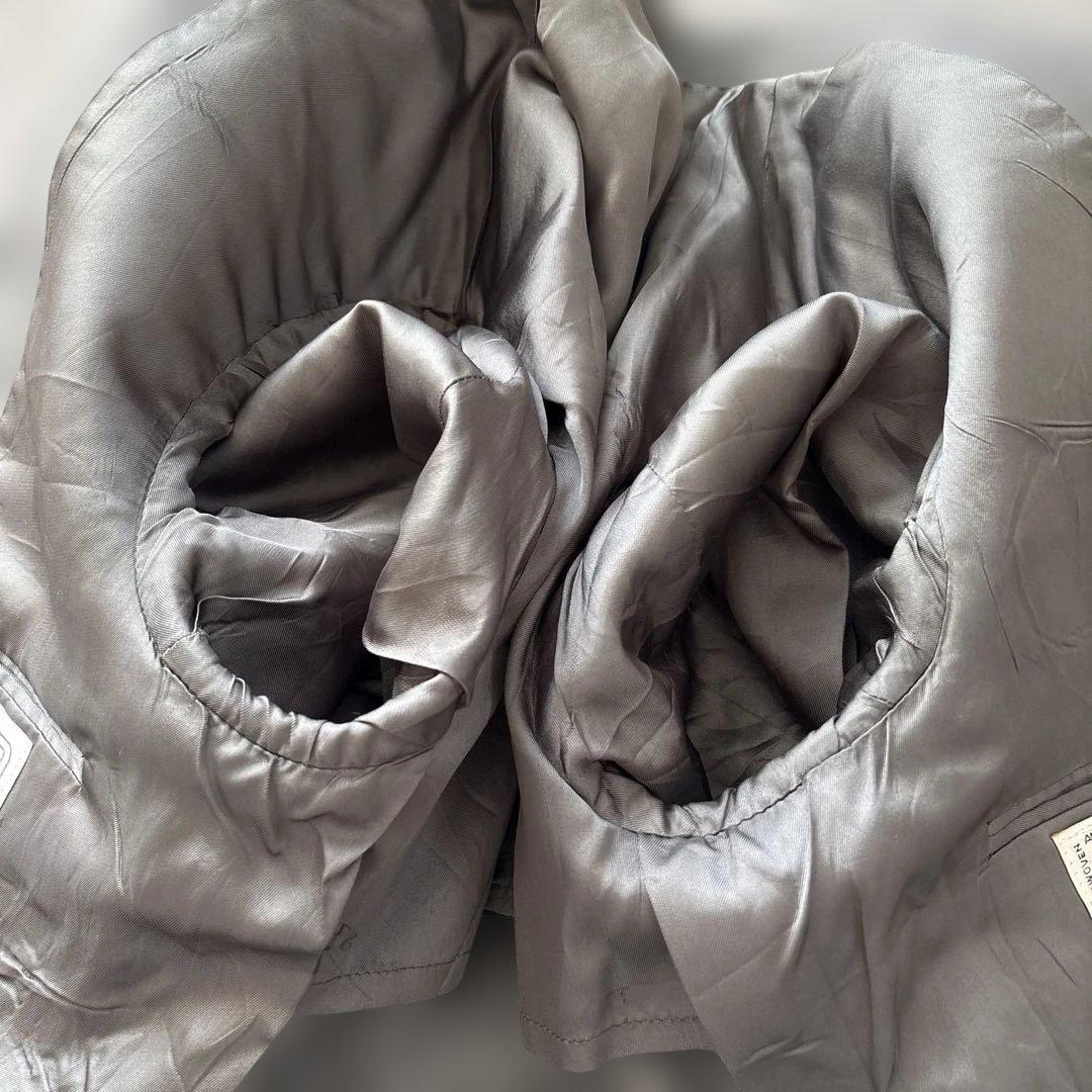 美品【ヘリンボーン 】アメリカ製　ハリスツイード　テーラードL 灰　毛　くるみB