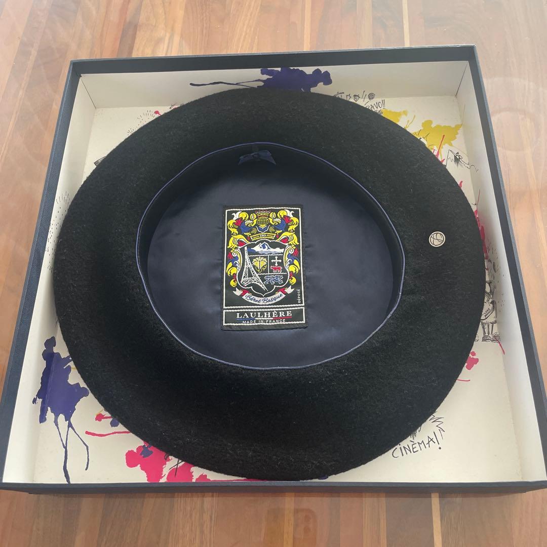 LAULHERE ベレー帽　黒　メンズ