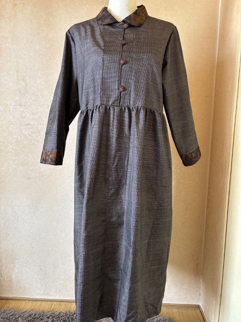 sumiyo様♡着物リメイク♡大島紬ギャザーワンピース✿