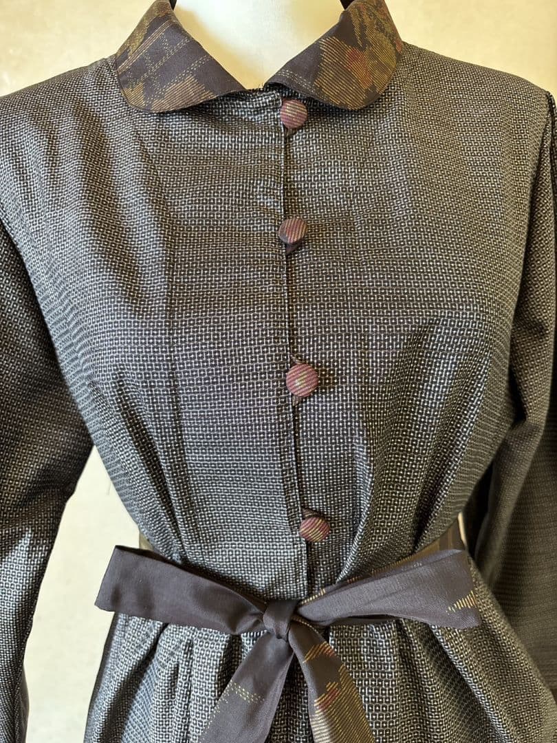 sumiyo様♡着物リメイク♡大島紬ギャザーワンピース✿