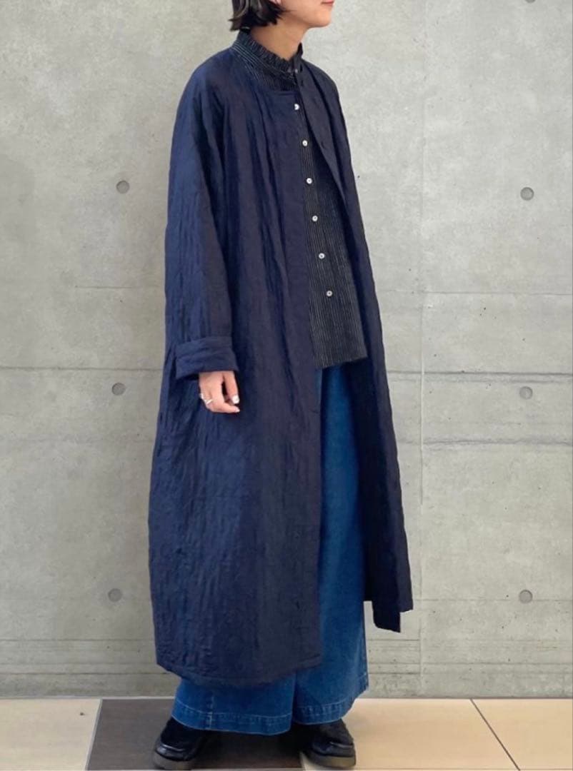 maison de soil メゾンドソイル　シルクキルティングロングコート