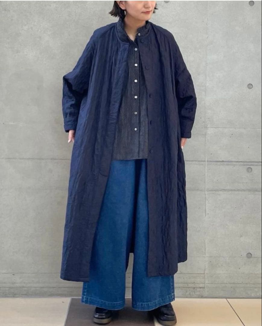 maison de soil メゾンドソイル　シルクキルティングロングコート