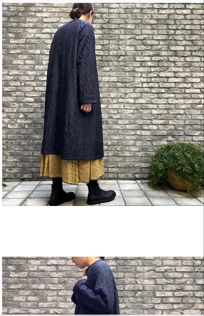 maison de soil メゾンドソイル　シルクキルティングロングコート