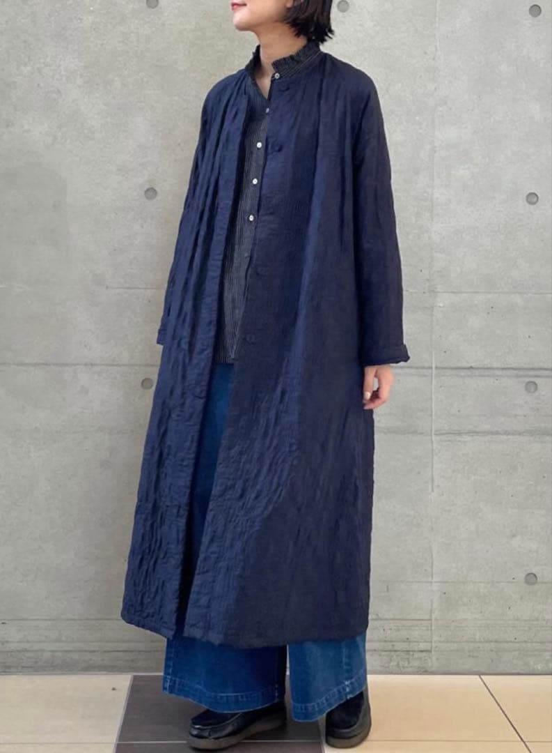 maison de soil メゾンドソイル　シルクキルティングロングコート