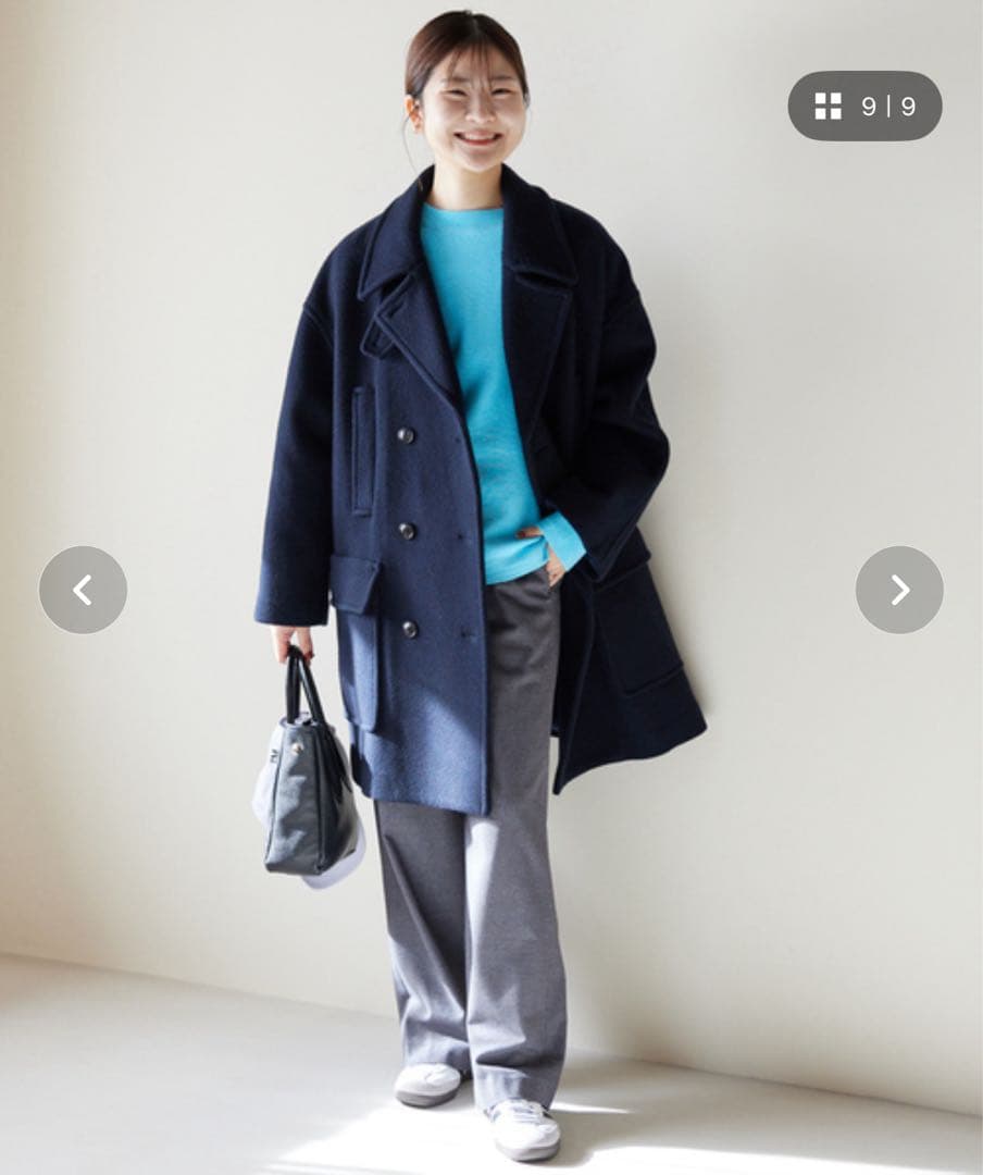 SLOVE IENA メルトンビック ピーコート ダブルボタン 濃紺 38