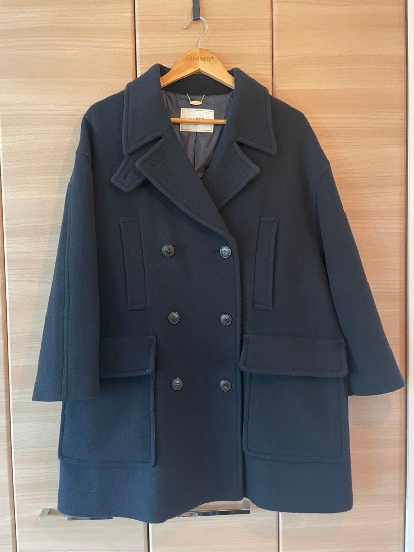 SLOVE IENA メルトンビック ピーコート ダブルボタン 濃紺 38