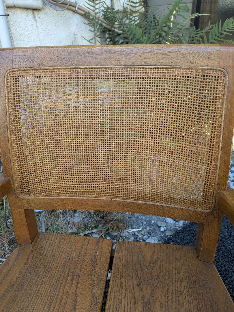 浜本工芸　ダイニングチェア　ラタン アームチェア ２脚セット