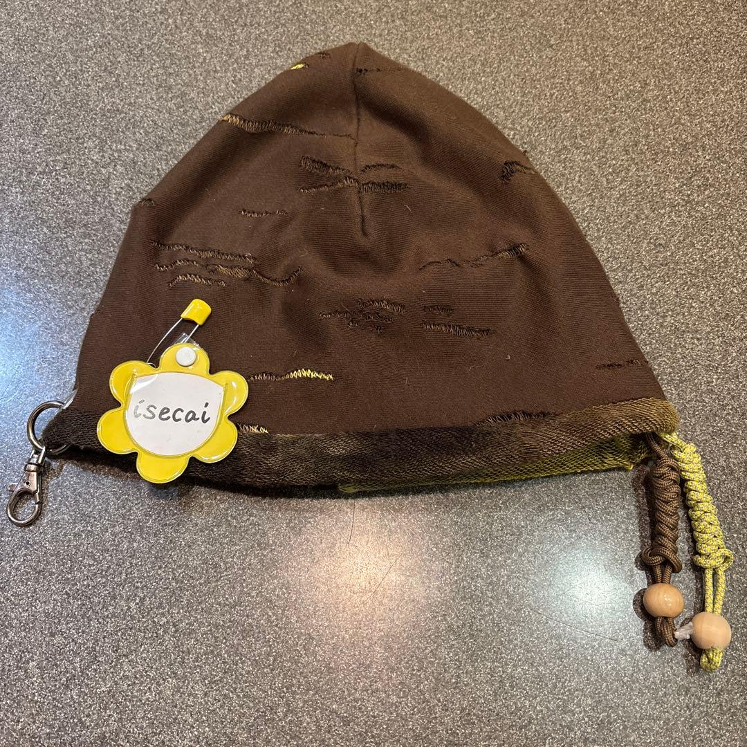 isecai Whimgy Beanie Brown×Yellow