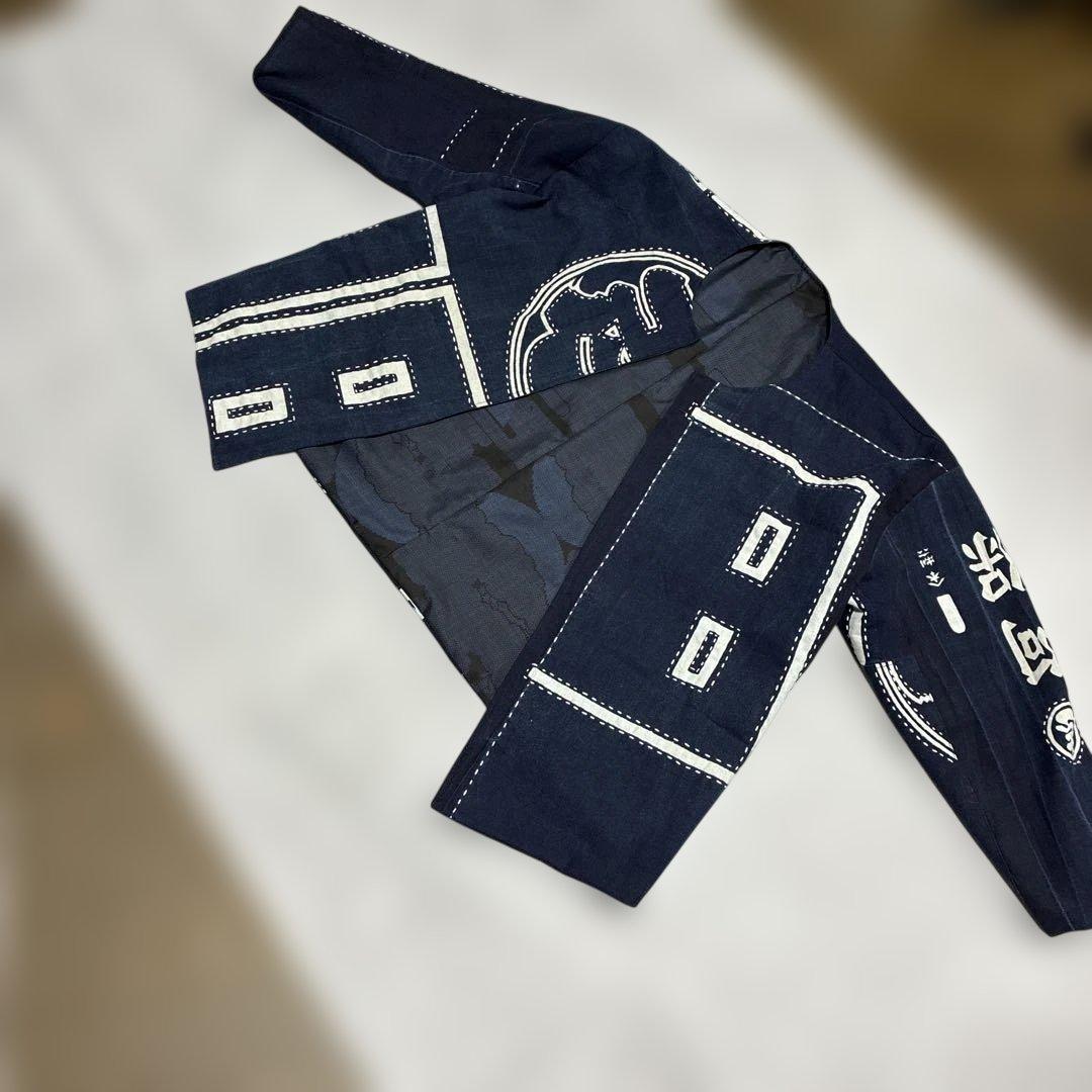 古布印半纏刺子いっぱい、9マルキの大島紬リバーシブル／ショートジャケット