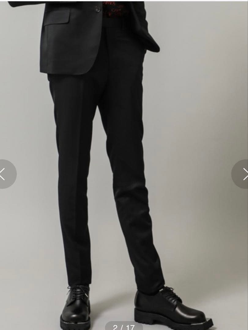 JOHN LAWRENCE SULLIVAN/ウールスキニースラックス /黒