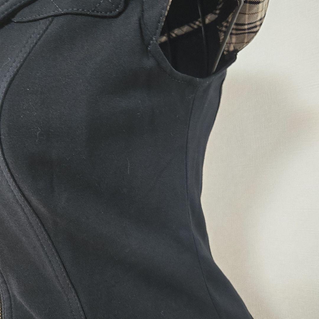 バーバリーブルーレーベル ライダース風 半袖ワンピース ノバチェック ロゴ刺繍