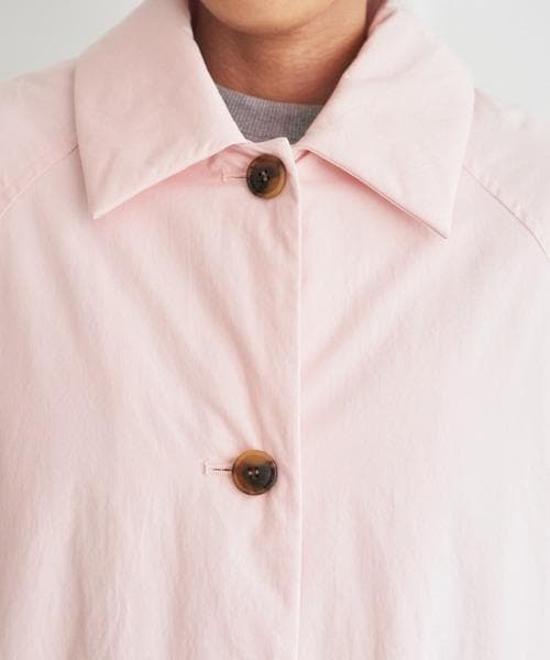 CHILD WOMAN 高密度ツイルステンカラーコート ピンク