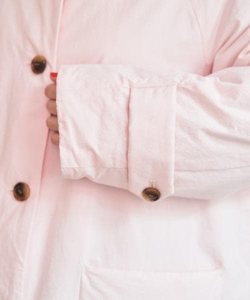 CHILD WOMAN 高密度ツイルステンカラーコート ピンク