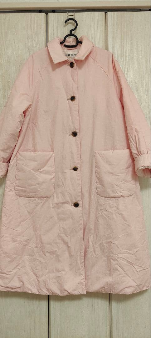 CHILD WOMAN 高密度ツイルステンカラーコート ピンク