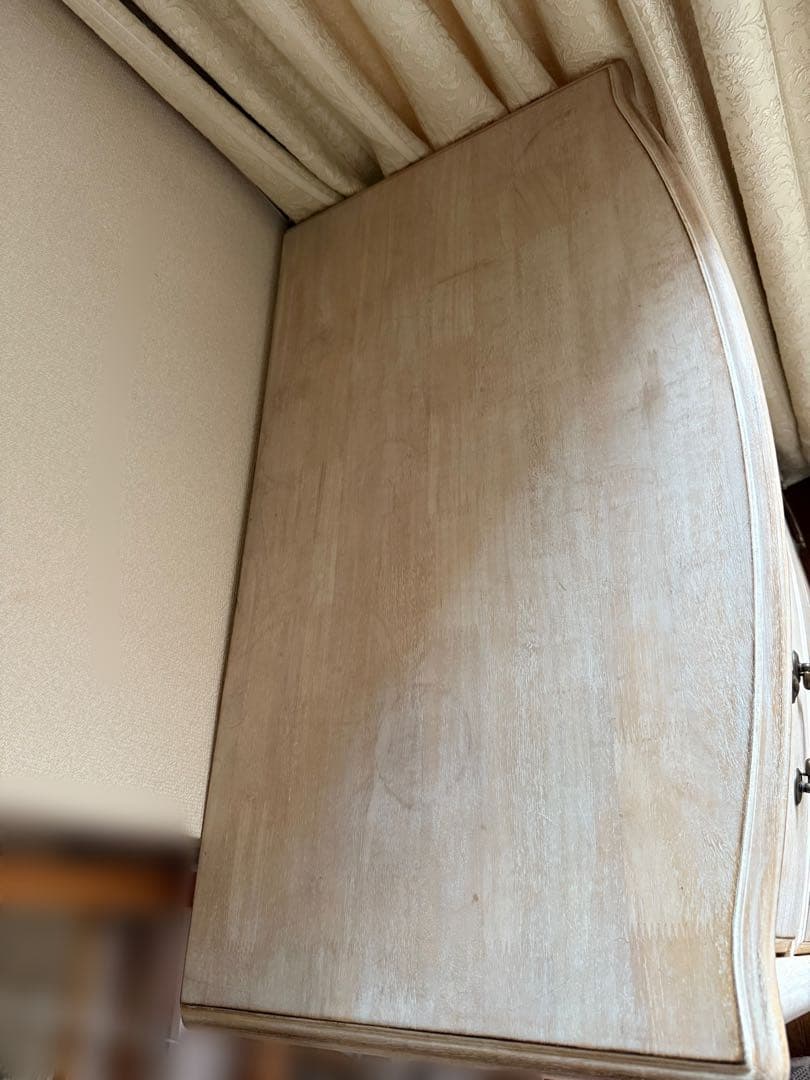 ★セール！！★ヴィンテージ調　ホワイト木製チェスト 4段