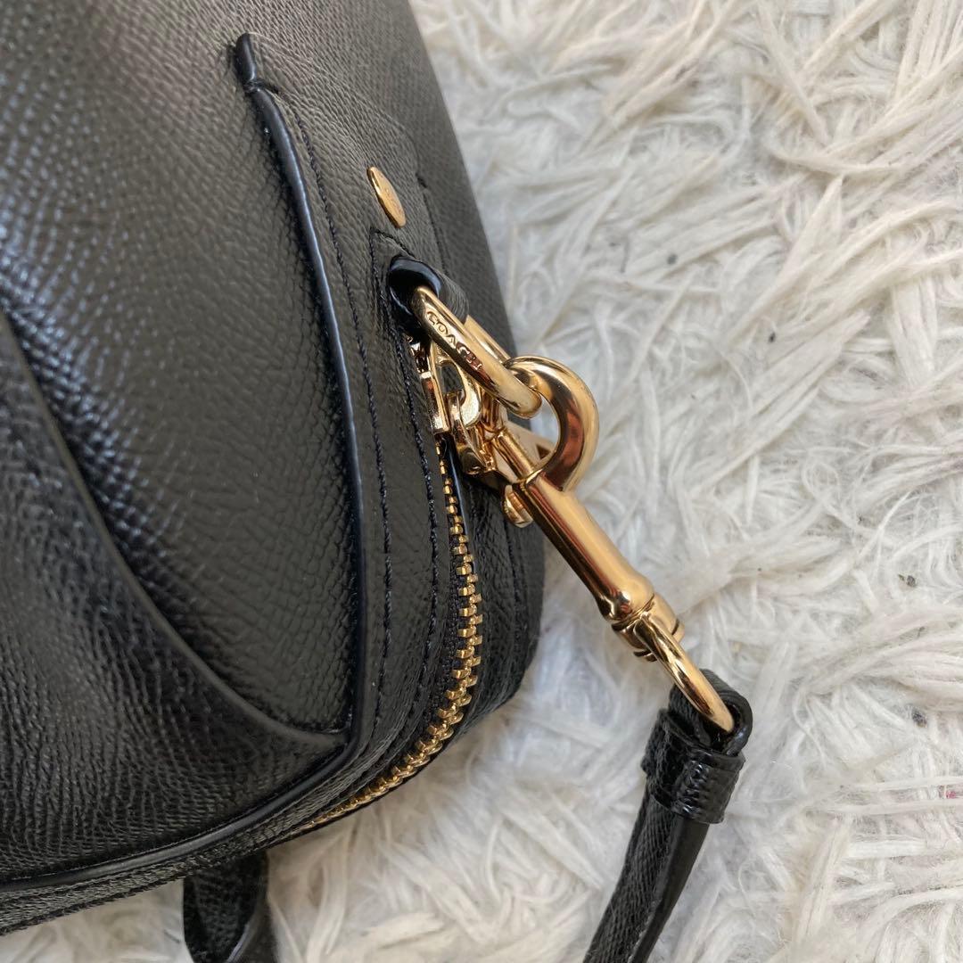 極美品 COACH コーチ ローアン サッチェル 黒 ブラック 2way
