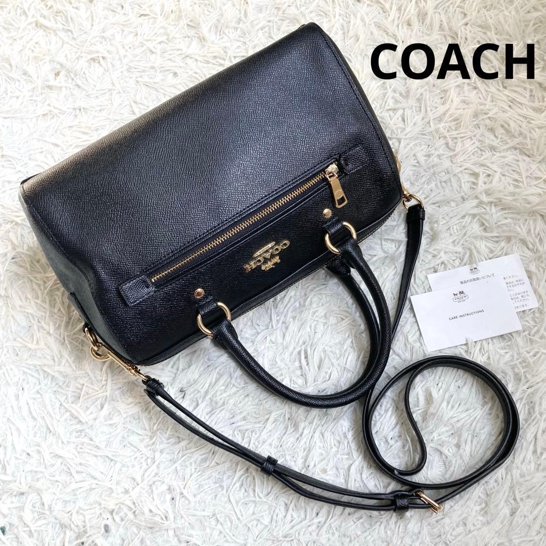 極美品 COACH コーチ ローアン サッチェル 黒 ブラック 2way