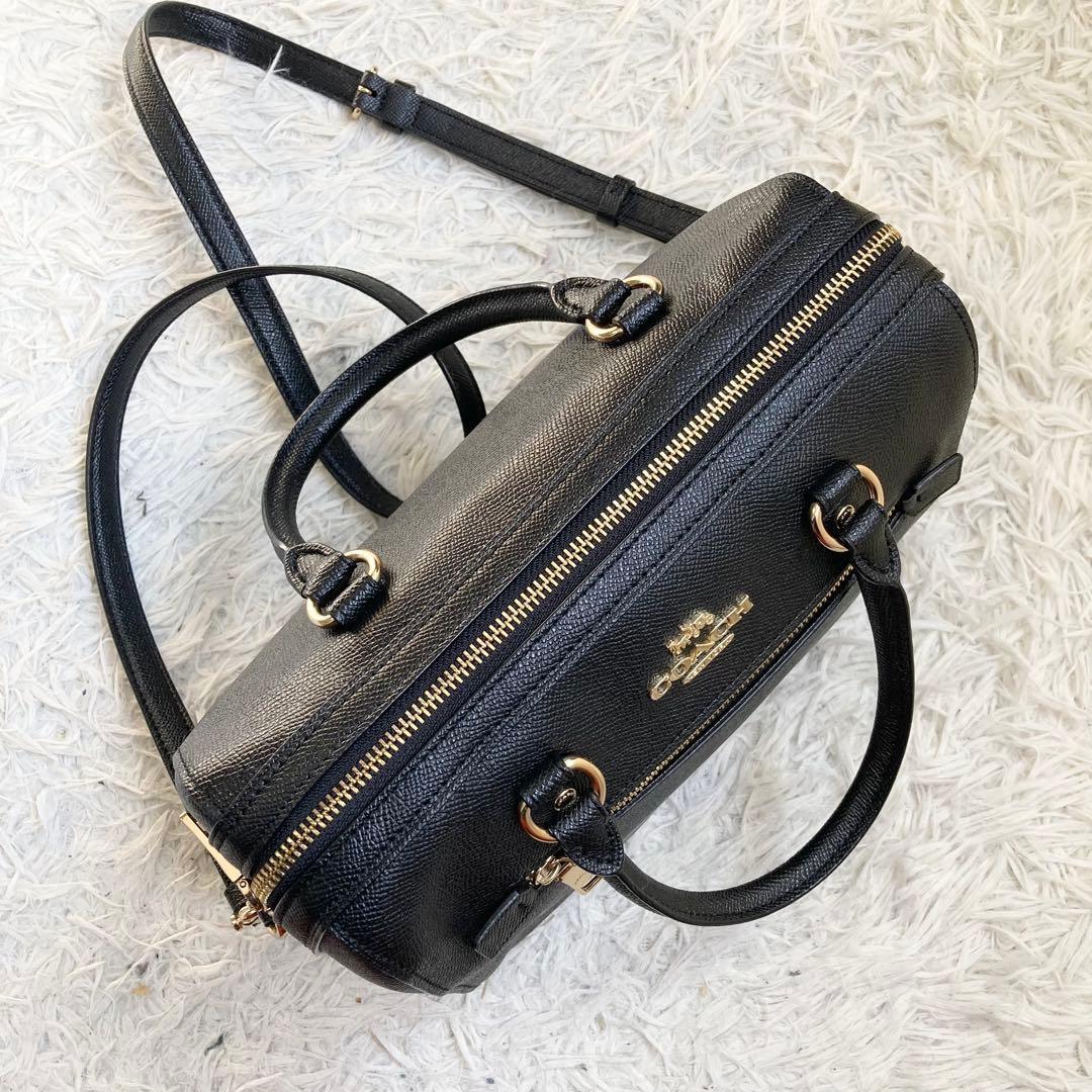 極美品 COACH コーチ ローアン サッチェル 黒 ブラック 2way