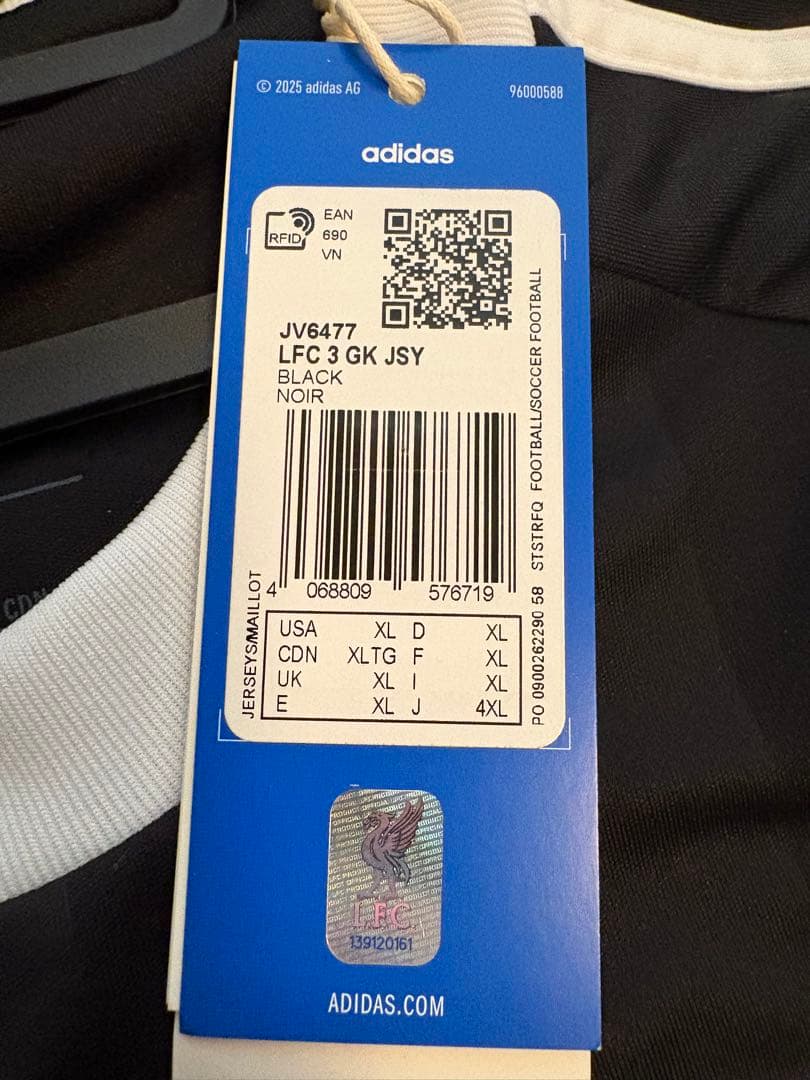 アディダス　リバプール25-26 GK3rdユニフォーム　レプリカ
